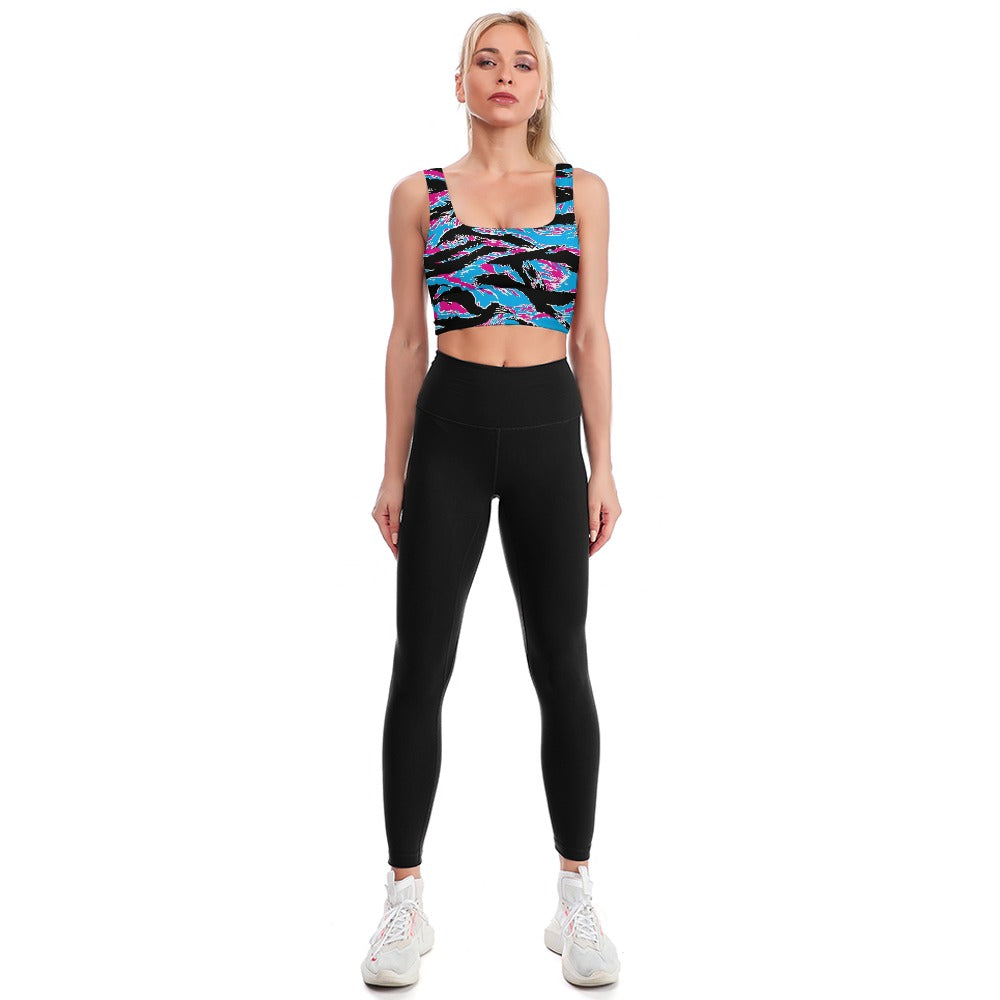 Miami Tiger Stripe Longline Bra Top