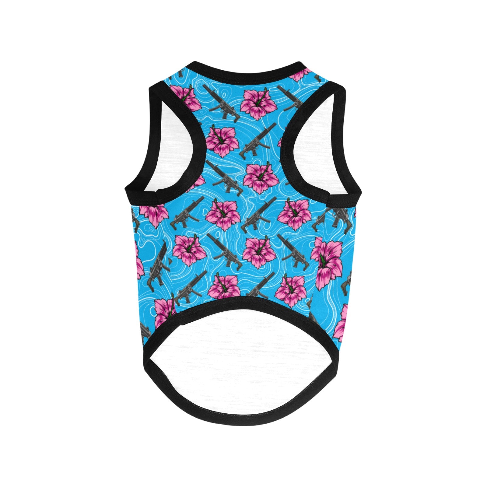 High Capacity Hibiscus Blue Tank Top