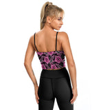 High Capacity Hibiscus Black Neon Women's Thin Vintage Comfort Camisole