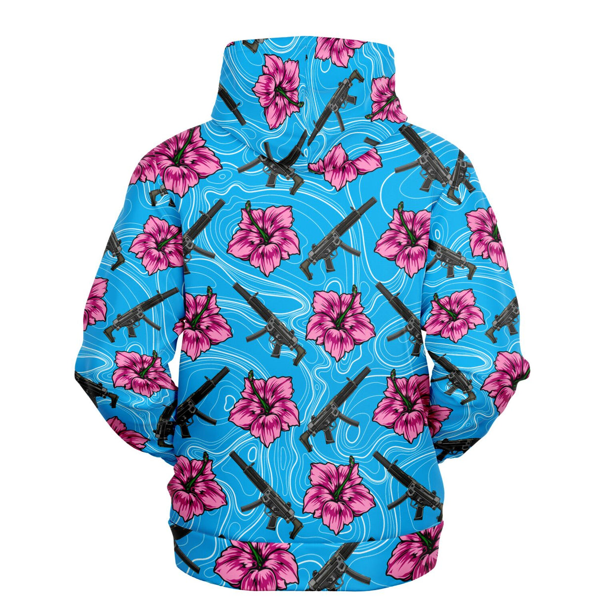 High Capacity Hibiscus Blue Athletic Hoodie