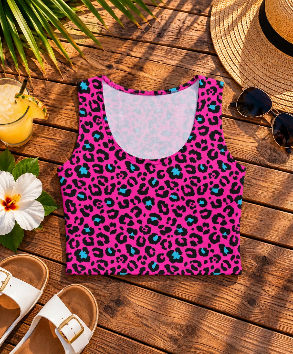 Pink Leopard Crop Top