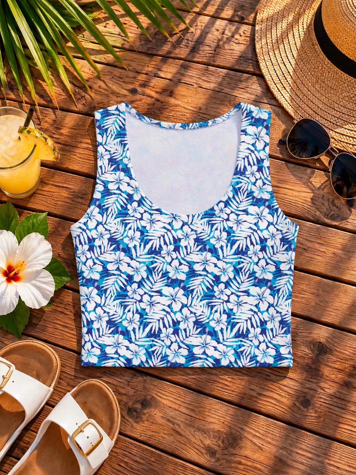 Tahitian Blue Crop Top
