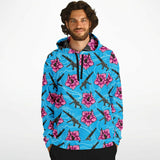 High Capacity Hibiscus Blue Athletic Hoodie