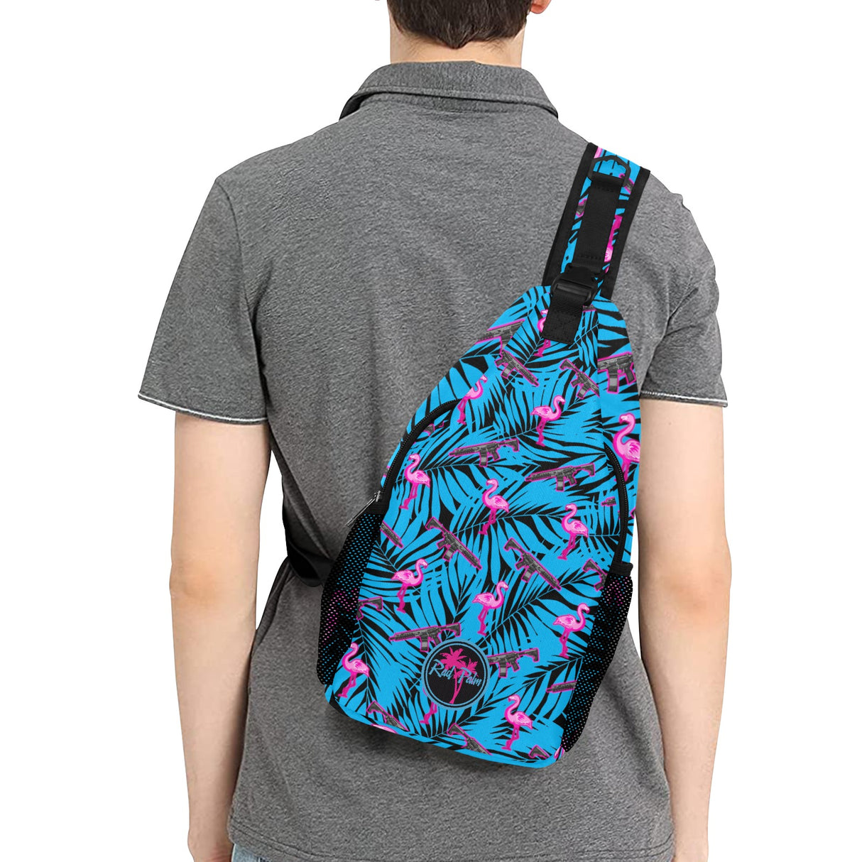 Front Line Flamingo Dark Sling Bag