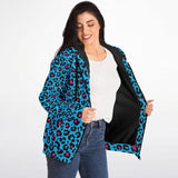 Blue Leopard Microfleece Ziphoodie