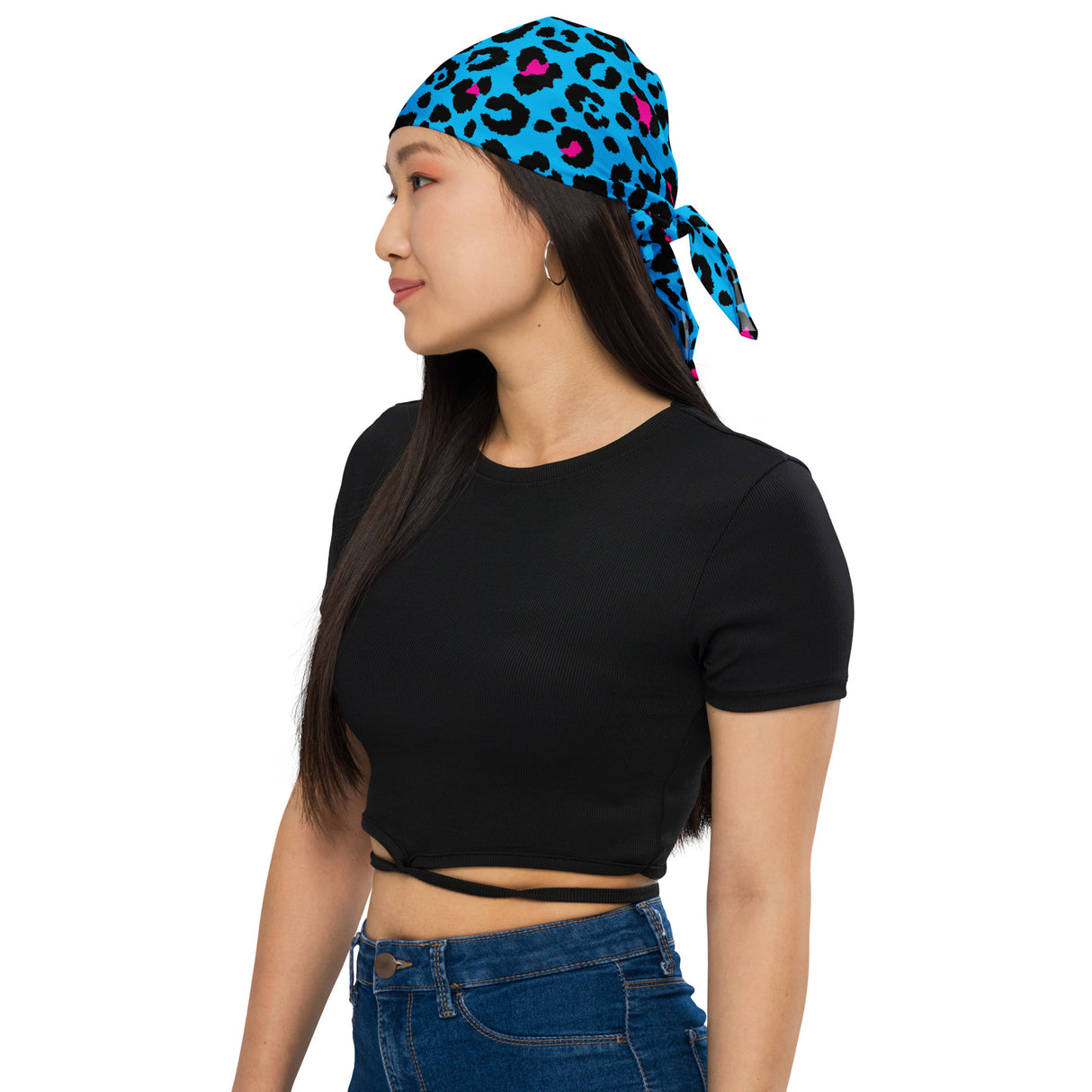 Bandana de leopardo azul