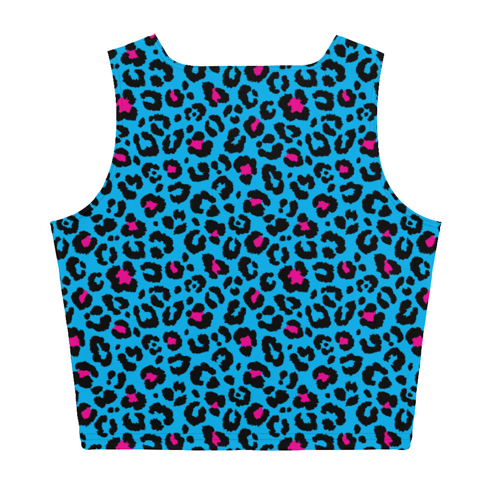 Blue Leopard Crop Top