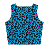 Blue Leopard Crop Top