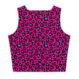 Top corto de leopardo rosa