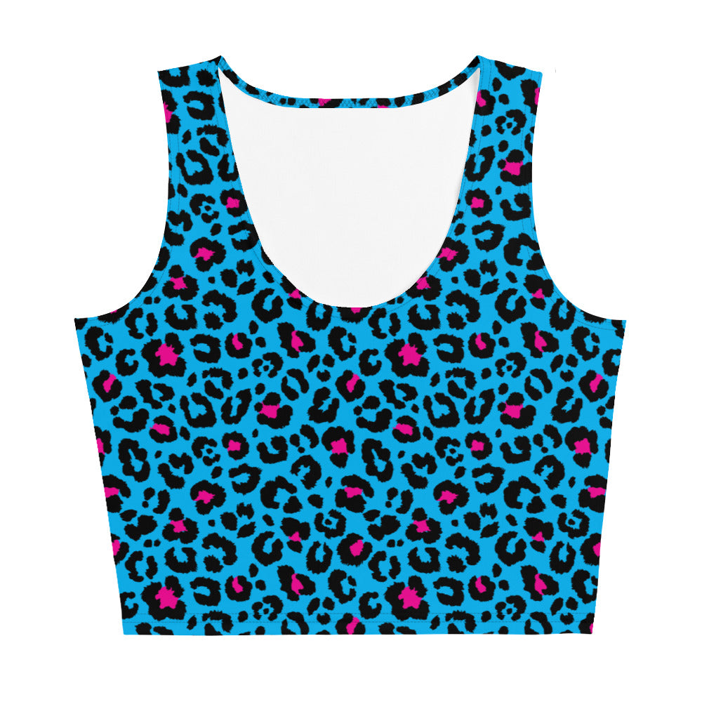 Blue Leopard Crop Top