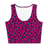 Top corto de leopardo rosa