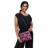 Bolso bandolera de neón negro Hibiscus de gran capacidad