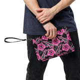 Bolso bandolera de neón negro Hibiscus de gran capacidad