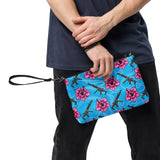 Bolso bandolera azul hibisco de gran capacidad