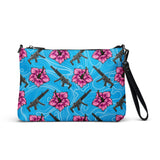 Bolso bandolera azul hibisco de gran capacidad