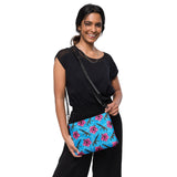 Bolso bandolera azul hibisco de gran capacidad