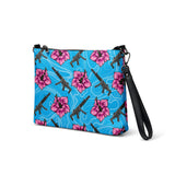 Bolso bandolera azul hibisco de gran capacidad