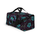 High Capacity Hibiscus Grape and Teal Duffle Bag