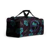 High Capacity Hibiscus Grape and Teal Duffle Bag