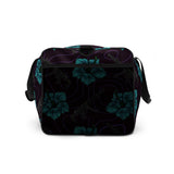 High Capacity Hibiscus Grape and Teal Duffle Bag