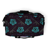 High Capacity Hibiscus Grape and Teal Duffle Bag