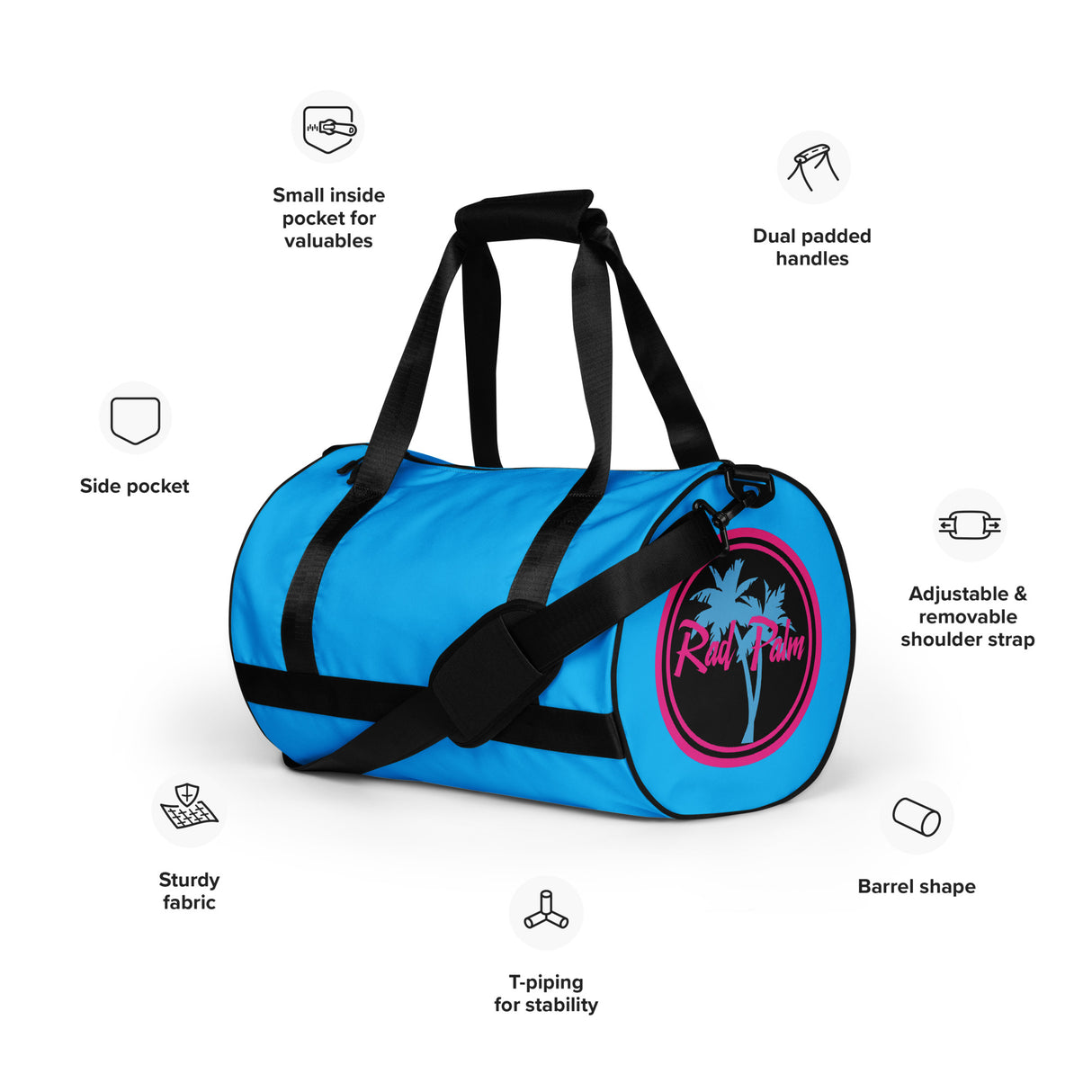 Bolsa de gimnasio totalmente azul