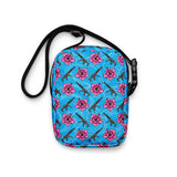 Bolso bandolera utilitario de gran capacidad en color azul hibisco