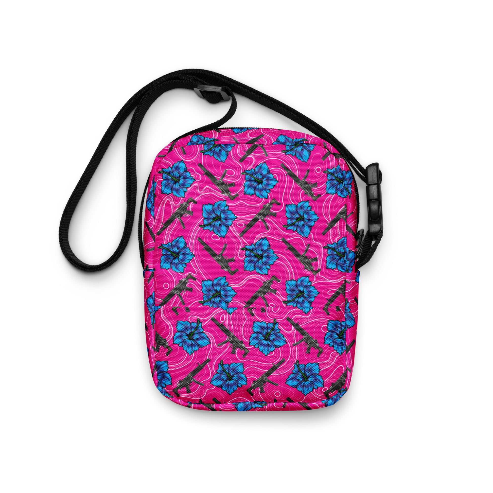 High Capacity Hibiscus Utility Crossbody Bag