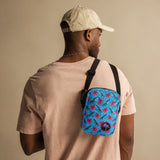 Bolso bandolera utilitario de gran capacidad en color azul hibisco