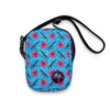 High Capacity Hibiscus Blue Utility Crossbody Bag