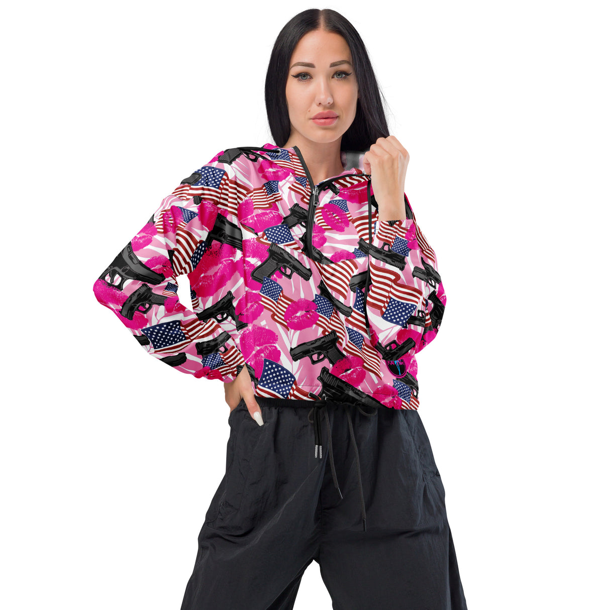 The Patriot Barbie Women’s Cropped Windbreaker