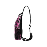 Bolso bandolera de neón negro Hibiscus de gran capacidad