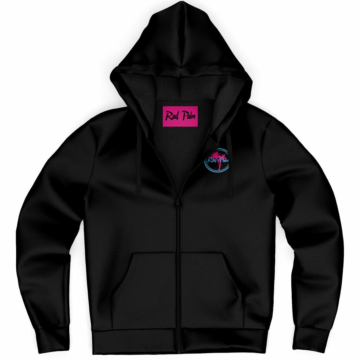 Rad Palm Black Fleece Lined Hoodie