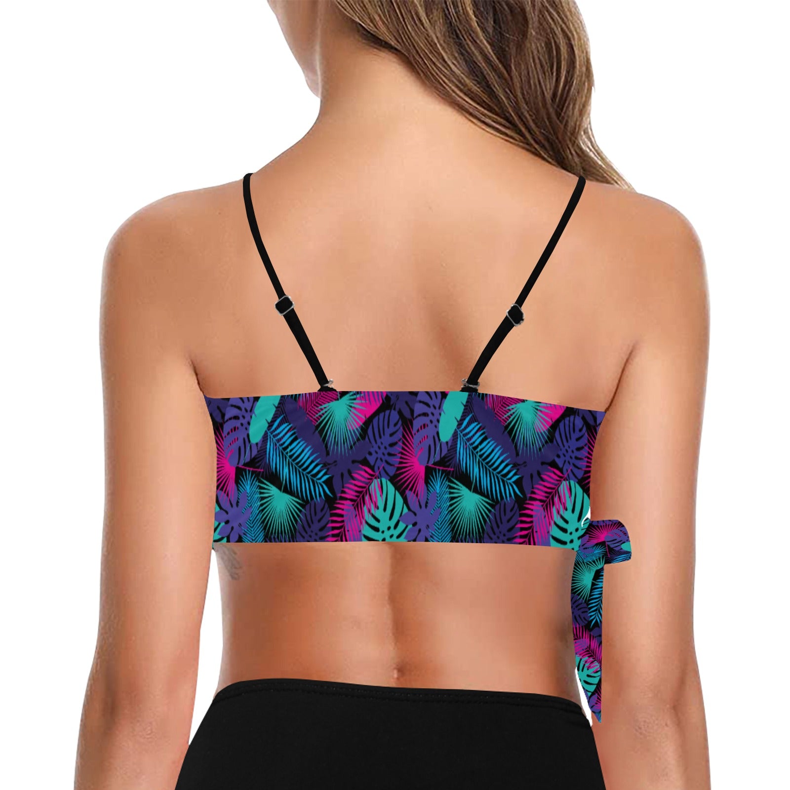 Neon Jungle Knot Side Bikini Top