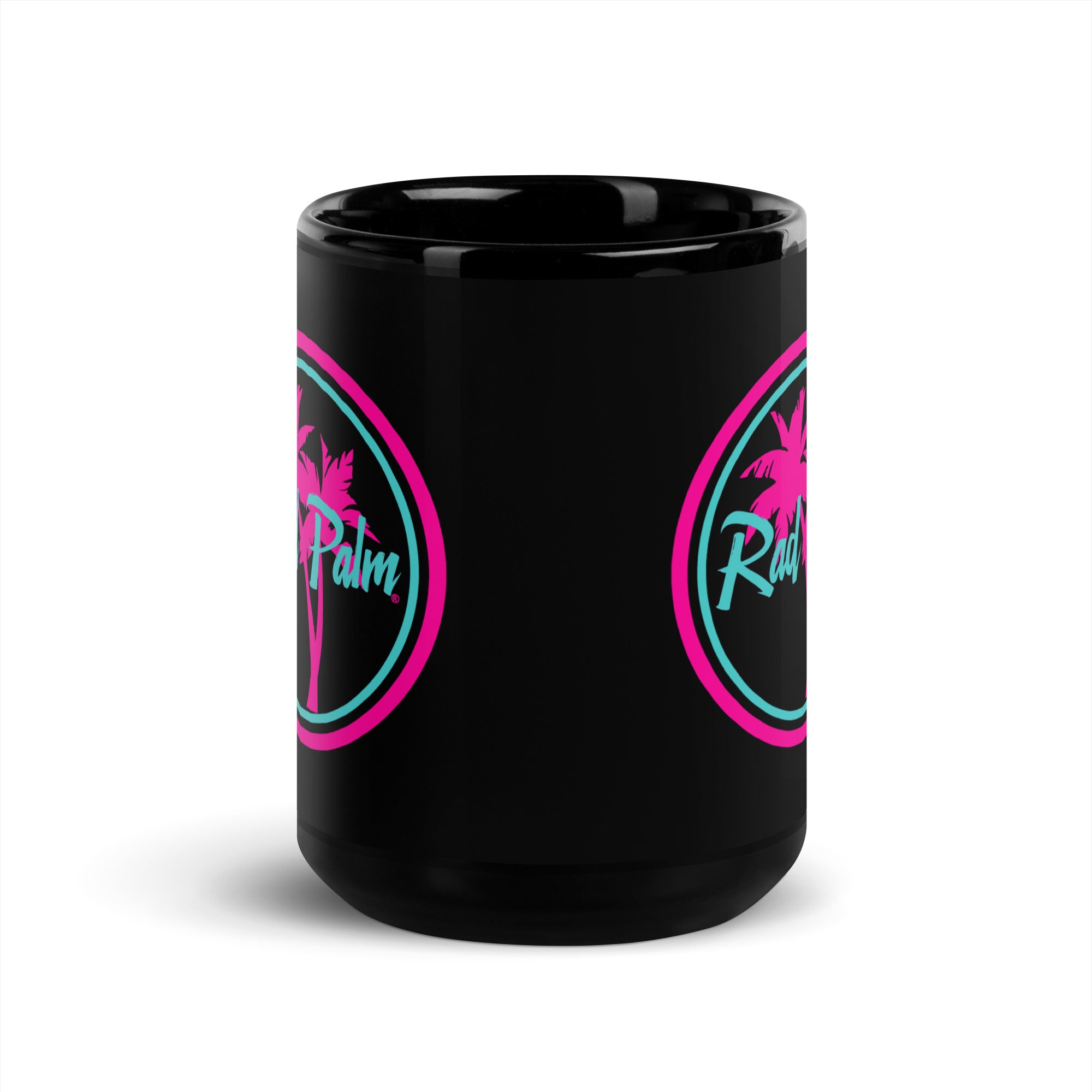 Rad Palm Logo Black Glossy Mug