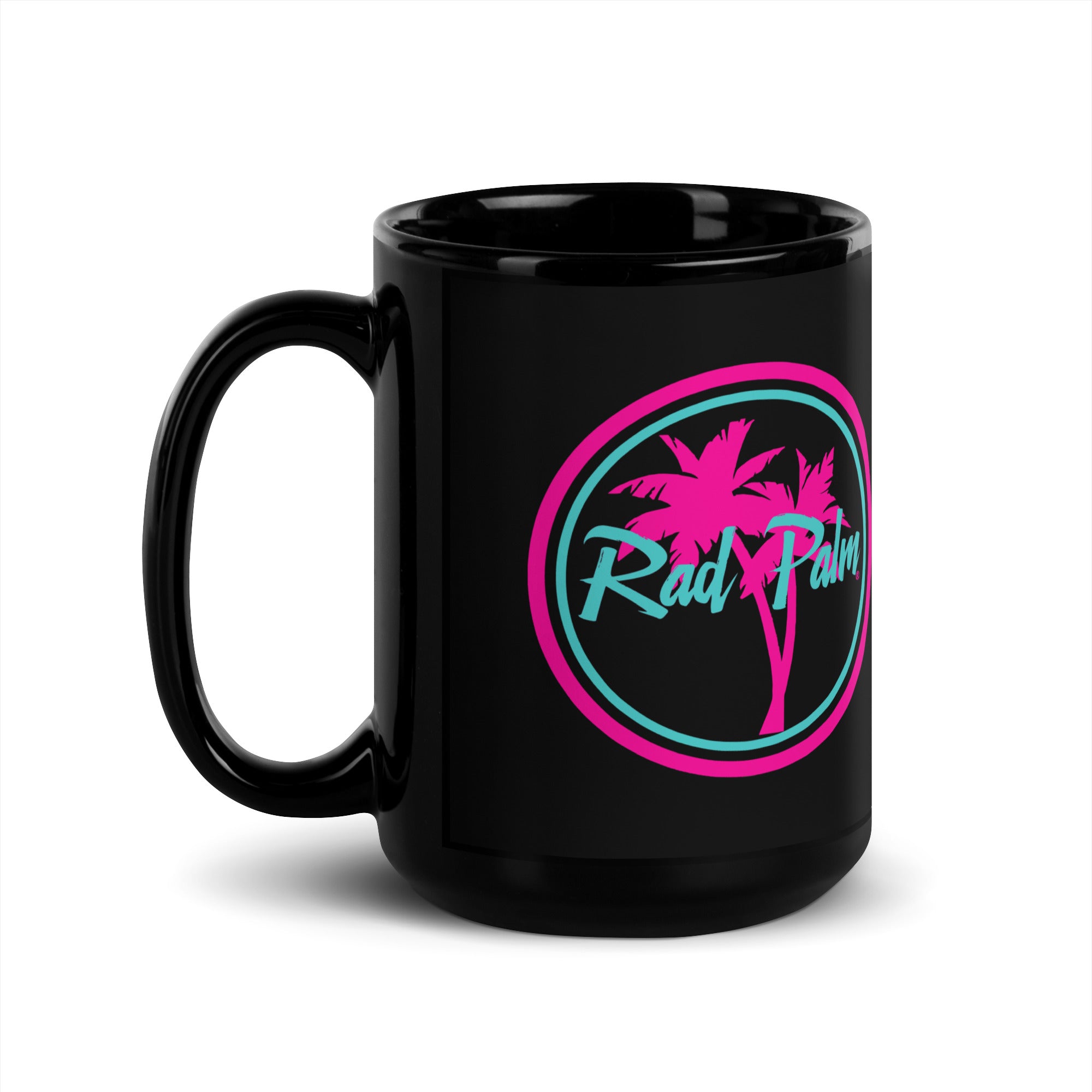 Rad Palm Logo Black Glossy Mug