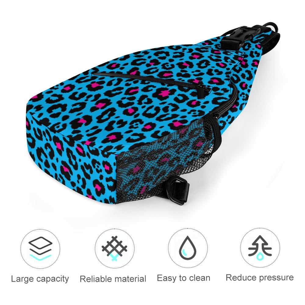 Blue Leopard Sling Bag