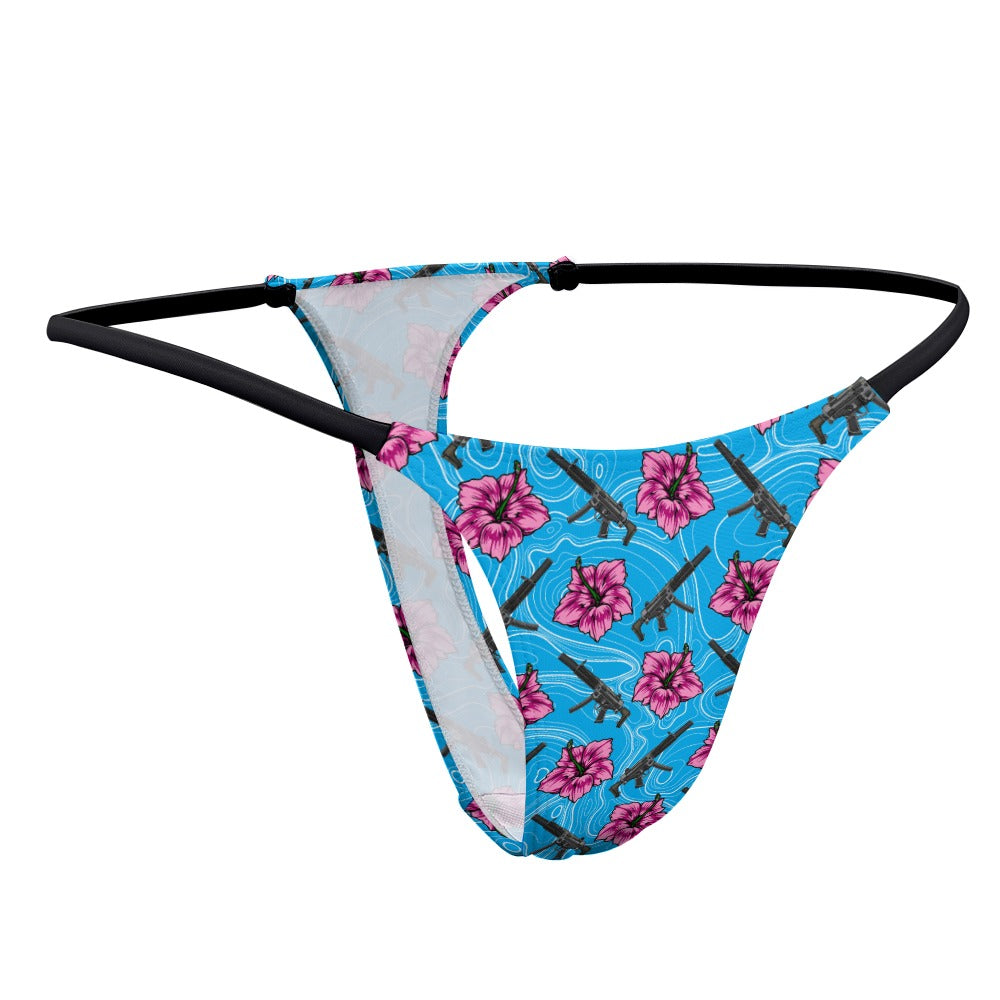 Tanga azul hibisco de alta capacidad