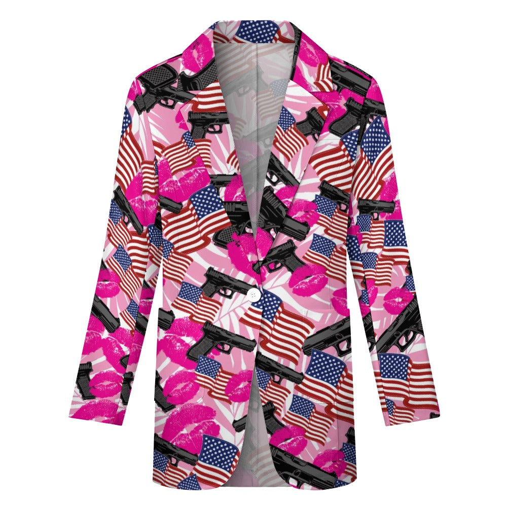 La chaqueta de traje informal de Barbie Patriot