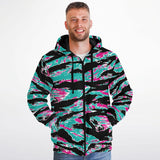 Miami Tiger Stripe Microfleece Ziphoodie