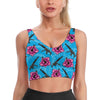 High Capacity Hibiscus Blue Crop Top