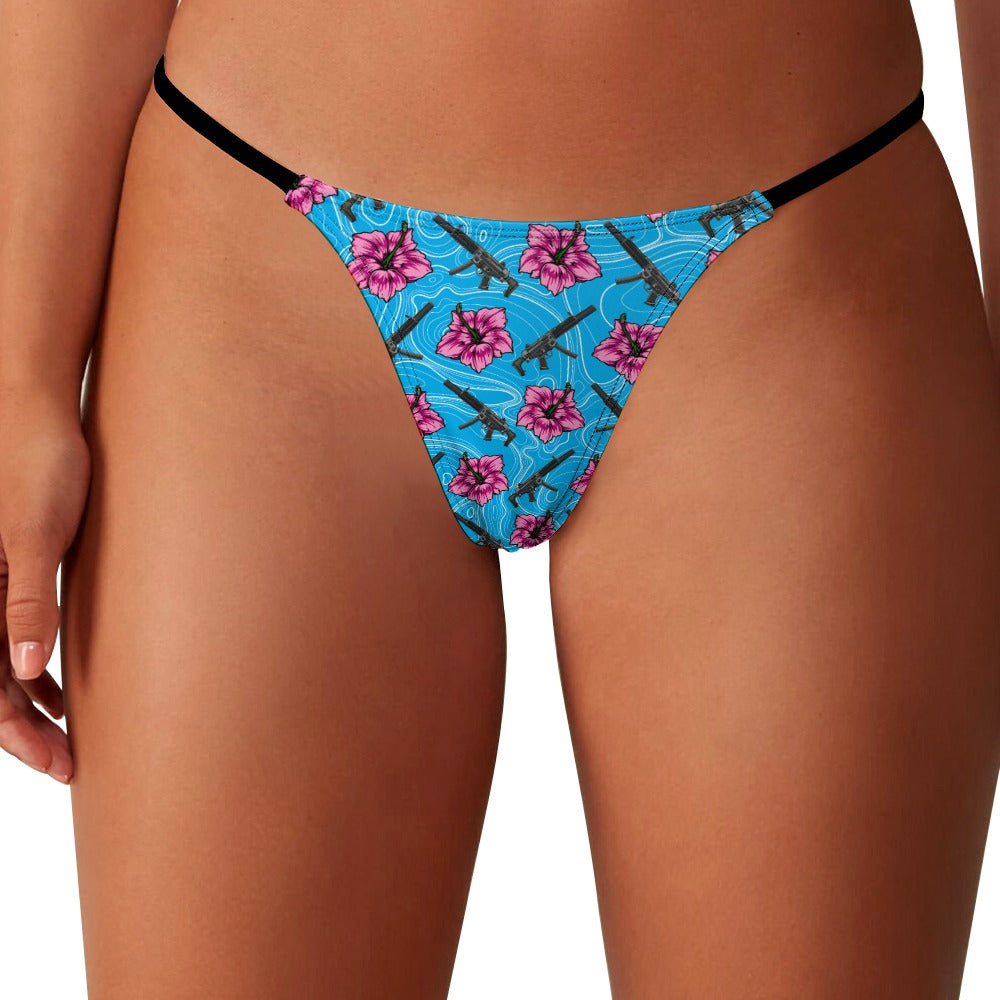 Tanga azul hibisco de alta capacidad