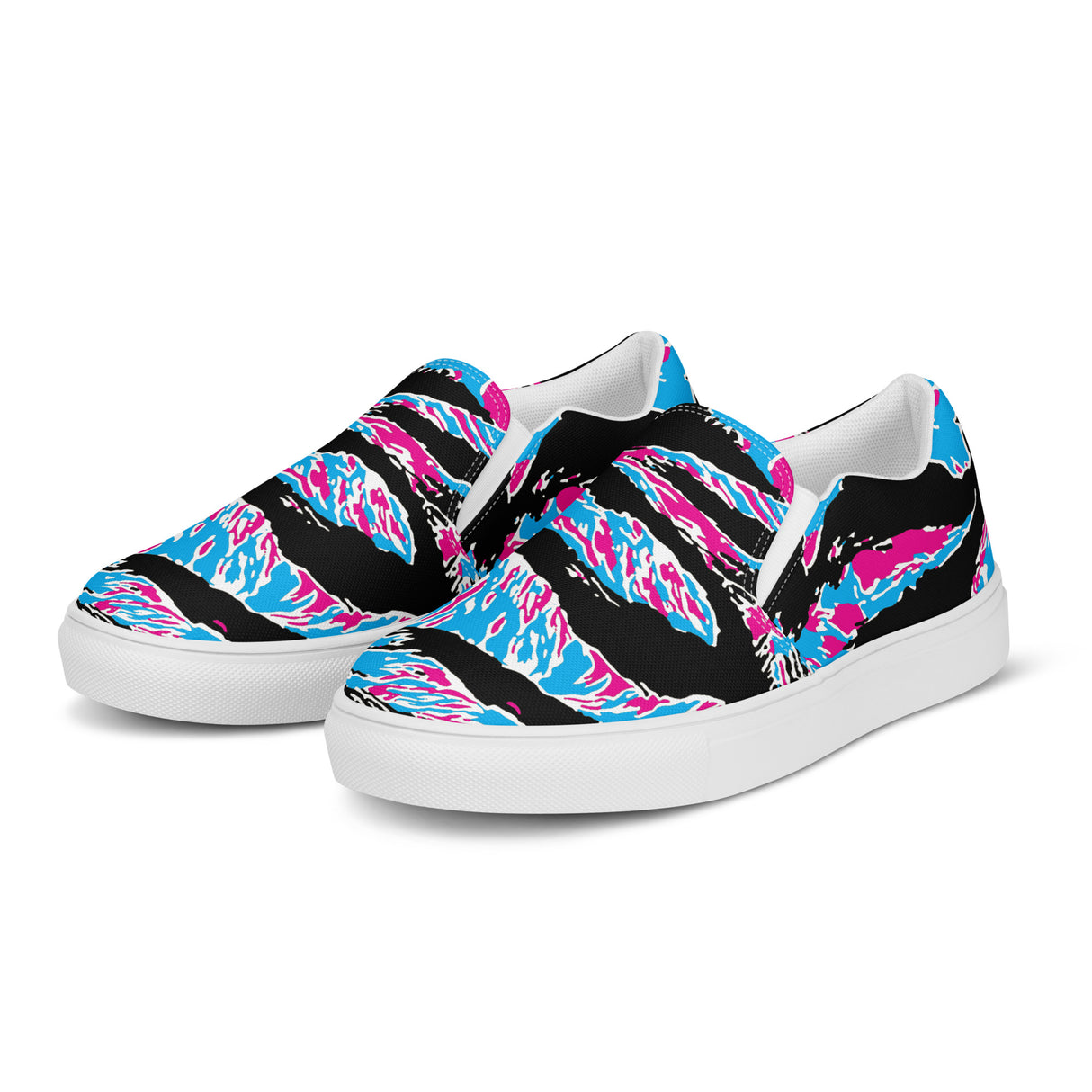 Miami Tiger Stripe Men’s Slip-On Canvas Shoes