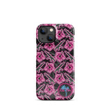 High Capacity Hibiscus Black Neon Snap Case for iPhone®