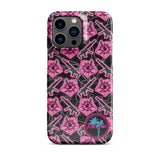 High Capacity Hibiscus Black Neon Snap Case for iPhone®