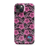 High Capacity Hibiscus Black Neon Snap Case for iPhone®