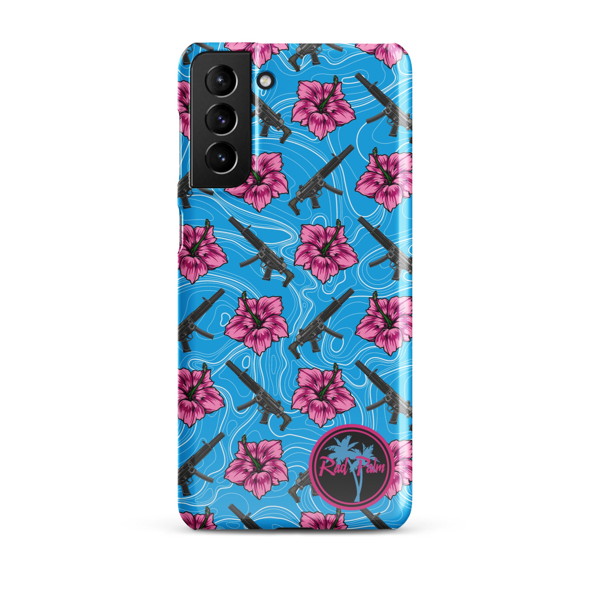 High Capacity Hibiscus Blue Snap Case For Samsung®