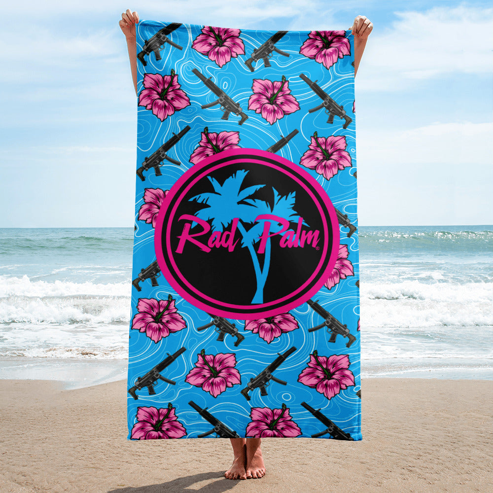 High Capacity Hibiscus Blue Towel