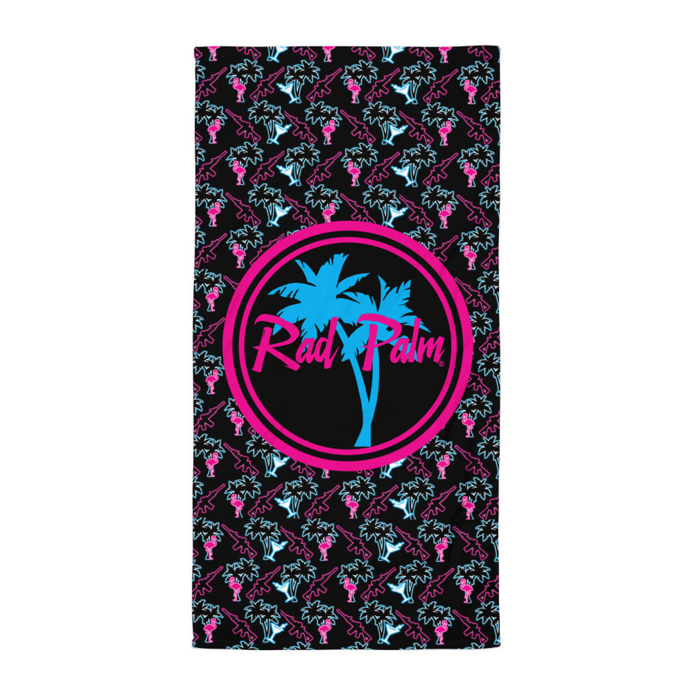 Neon Attack Beach Towel