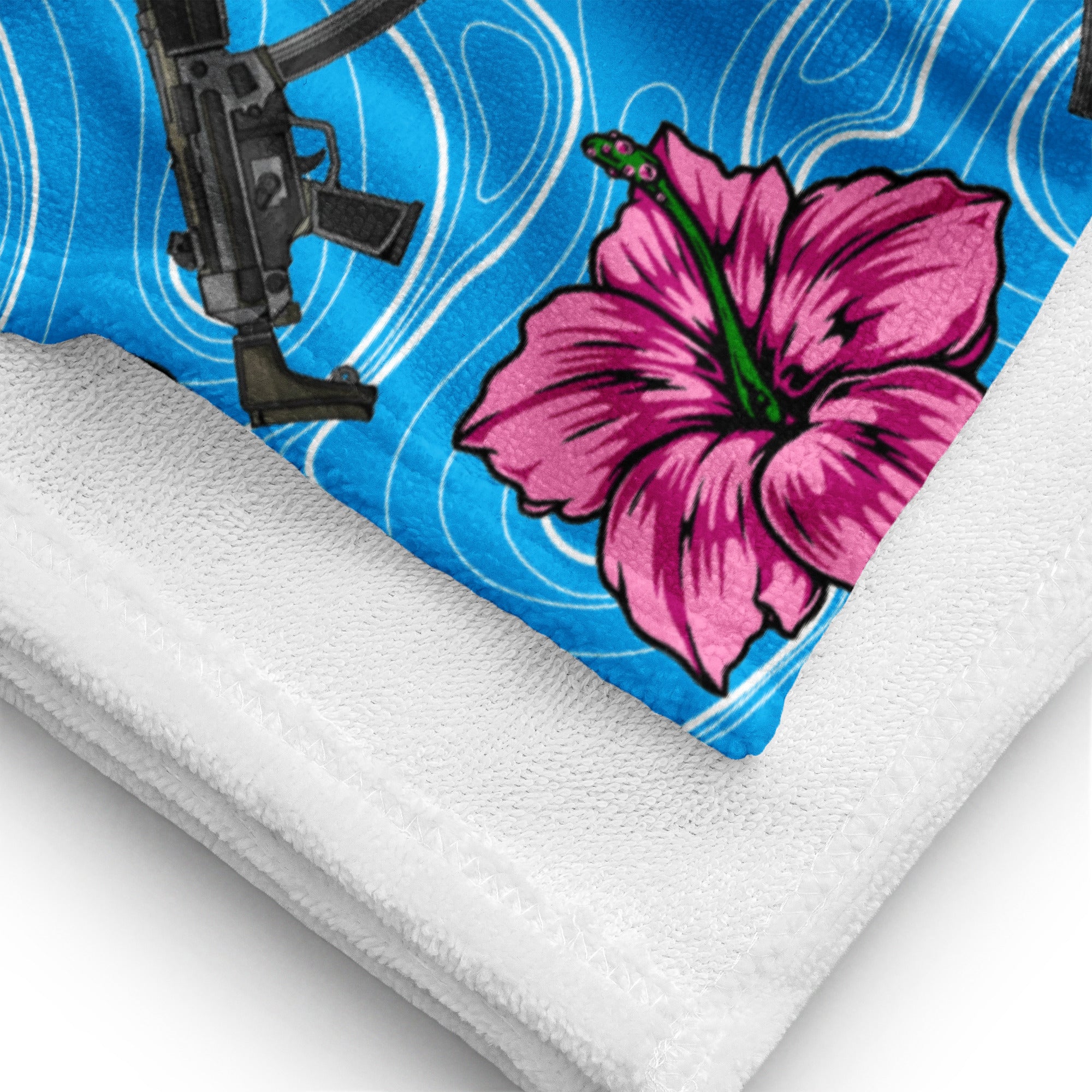 High Capacity Hibiscus Blue Towel